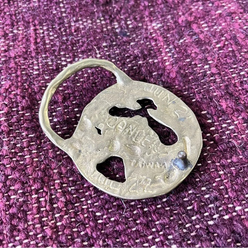 Vintage Belt Buckle Astrology Crab Cancer 70s